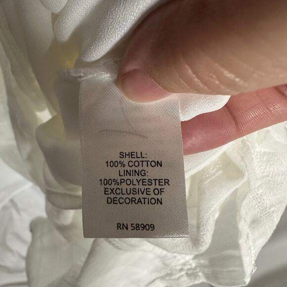 Nurture by Westbound White V-neck Tiered Maxi Dress Flutter‎ Sleeves 1X - Picture 9 of 9